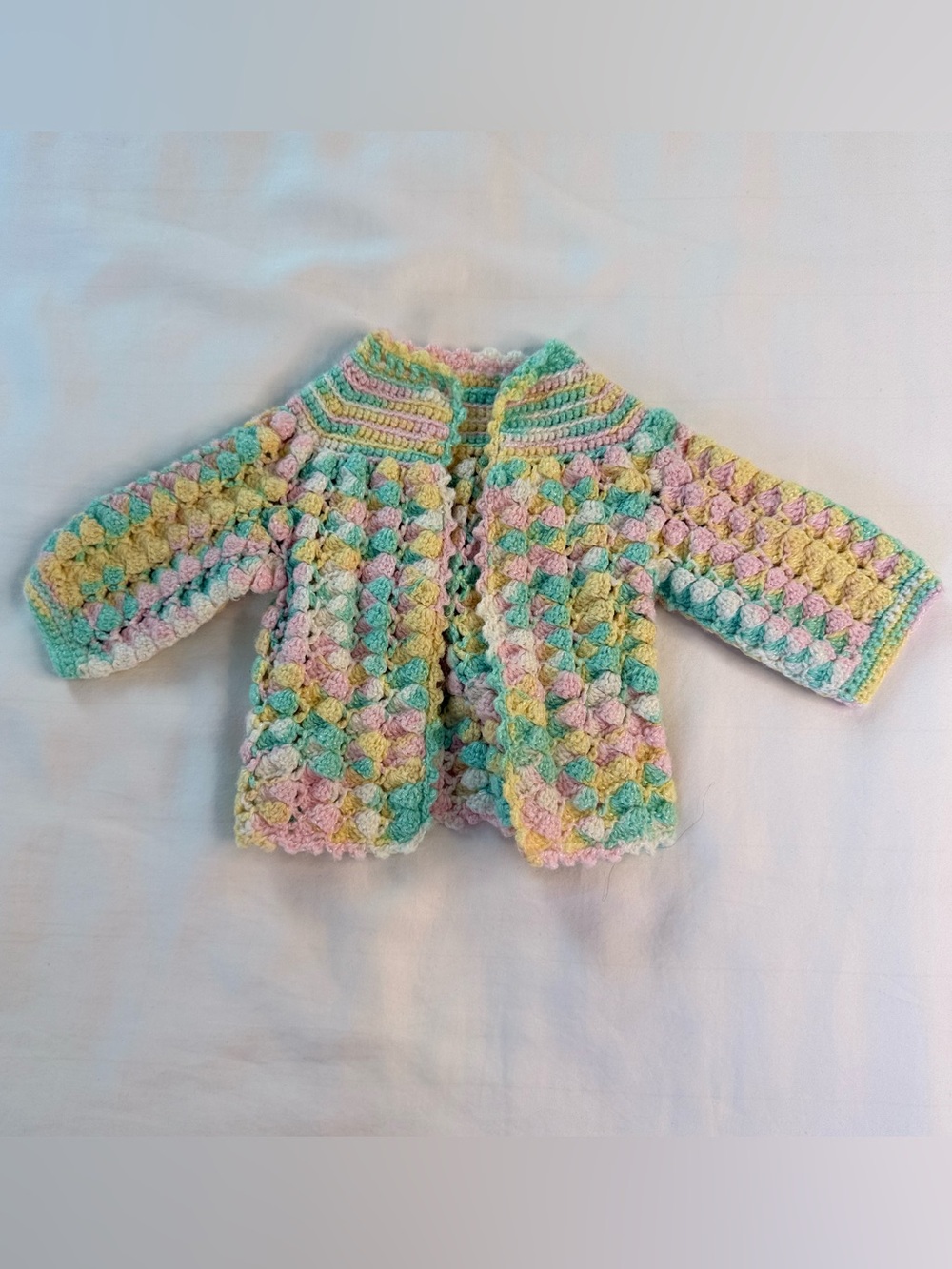 Handmade Pastel Crochet Baby Cardigan